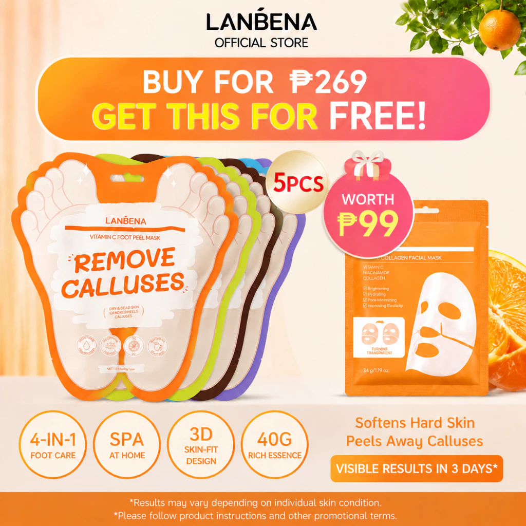 LANBENA มาร์คเท้าวิตามินซี ลอกเซลล์ผิว ขจัดผิวตาย ฟื้นฟูเท้าแตก ลดเชื้อรา ให้ความชุ่มชื้น ของแท้ 100% ส่งฟรี