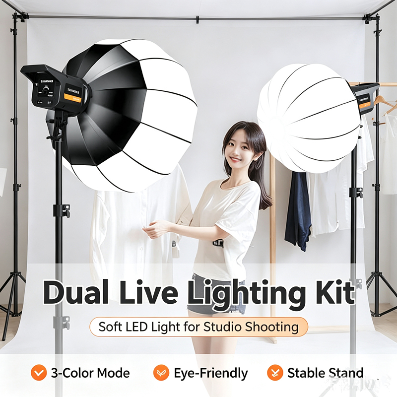ชุดไฟสตูดิโอ 500W Softbox Light ไฟสตูดิโอ ไฟถ่ายวีดีโอ กรีนสกรีน ไฟต่อเนื่อง ไฟ led Professional Bow