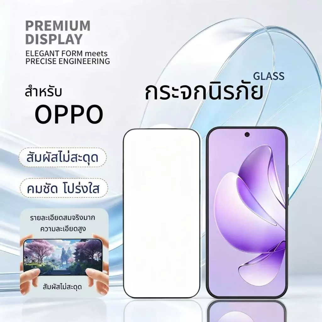 HD-Glass ฟิล์มกระจก ทนต่อรอยขีดข่วน For OPPO A6t Pro/A6 5G A6c A6 Pro 4G/5G A7 A8 A15 A16 A17 A18 A38 A58 A59 A60 A78