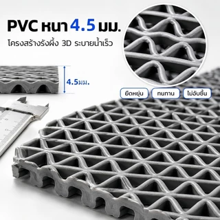 WinBang แผ่นกันลื่น หนา4.5mm พรมกันลื่นห้องน้ำ PVC Mat ตัดแต่งได้ ในห้องน้ํา ห้องครัว พื้นกระเบื้อง