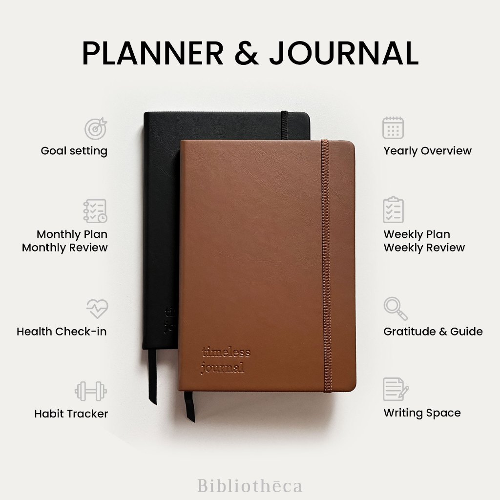 Planner / Journal (undated) l สมุดโน้ต แพลนเนอร์ ปกหนัง (กำหนดวันที่เอง) รายเดือน รายสัปดาห์