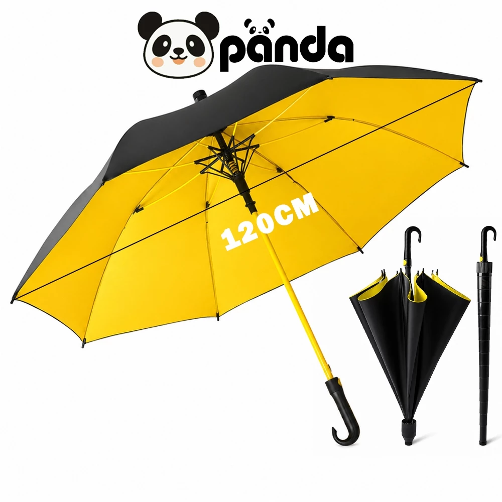 PANDA ร่ม ตอนเดียว ร่มยาว 120 ซม. ร่มกอล์ฟ ปลอกกันน้ำ เปิดอัตโนมัติ ไม่ทำให้รถเปียก