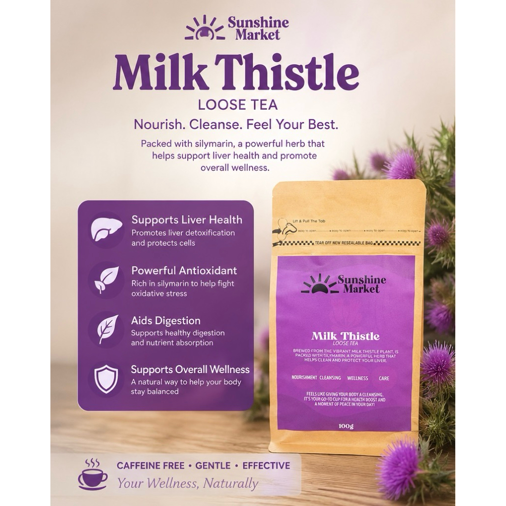 Organic Milk Thistle Power 100g | มิลค์ธิสเทิลอินทรีย์  | Sunshine Market