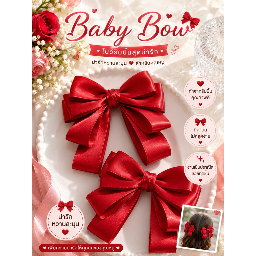 15 🎀 Baby Bow โบว์ติดผมสุดน่ารัก 🎀
