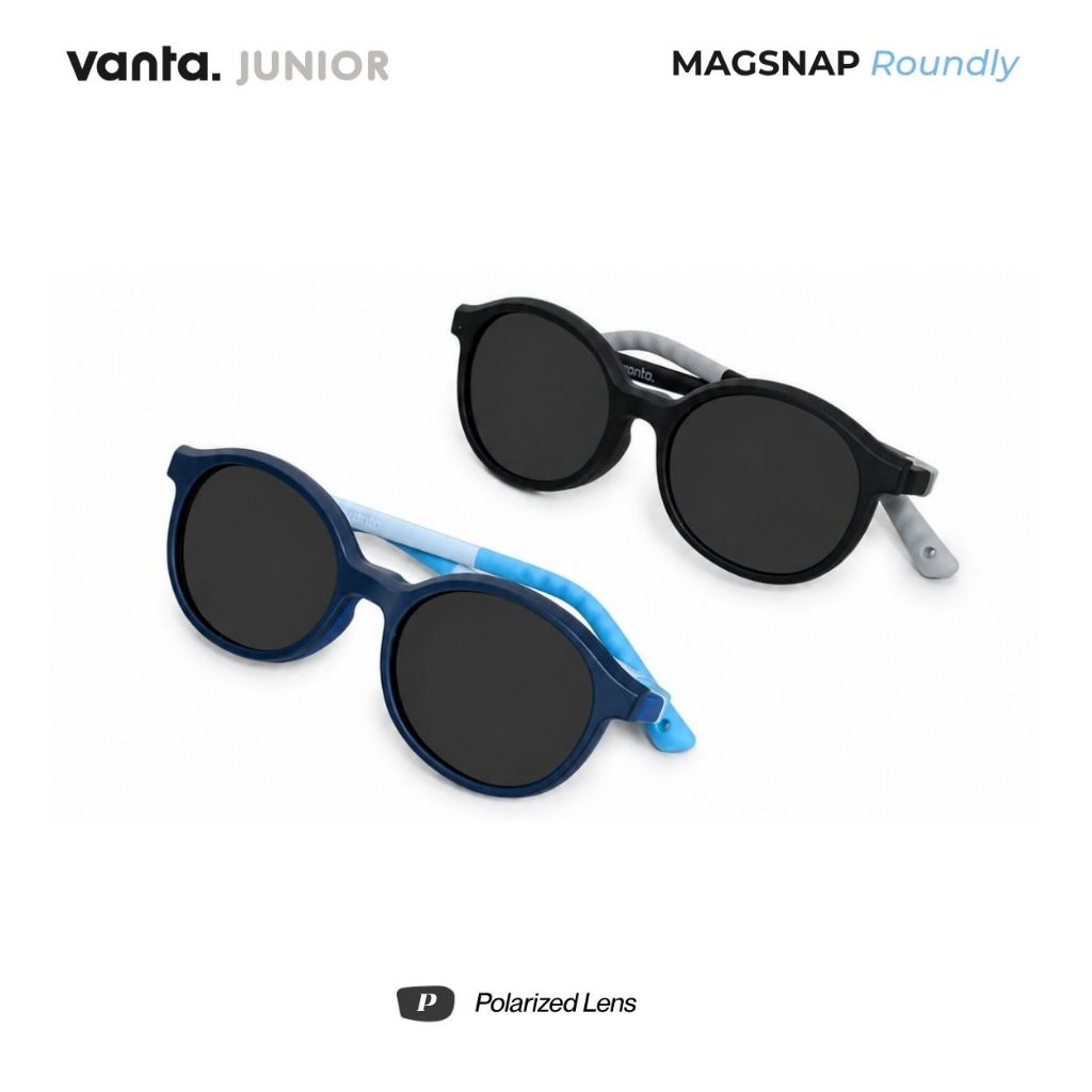 vanta. نظارة MagSnap Roundly بفلتر أزرق مع كليب مستقطب للأطفال — صورة 4