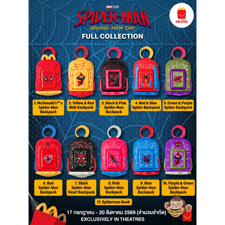 *** New ***SPIDER-MAN Brand New Day การผจญภัยครั้งใหม่ของ สไปเดอร์-แมน เริ่มแล้วMcDonald's HappyMeal Toys 2026#Spiderman