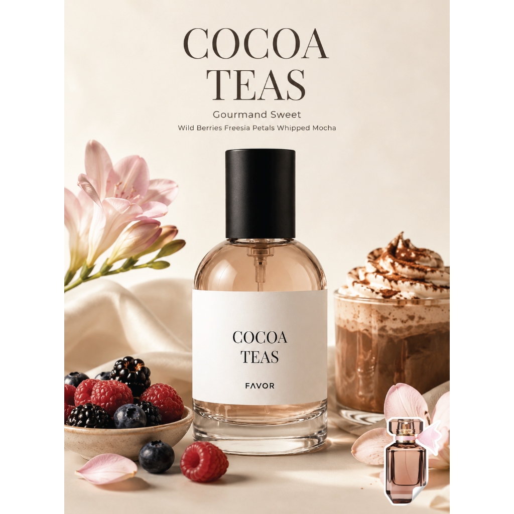 น้ำหอม COCOA TEAS FAVOR Inspired by Tease Cocoa Soirée whipped mocha เหมือนโฟมนมอุ่นๆ wild berries