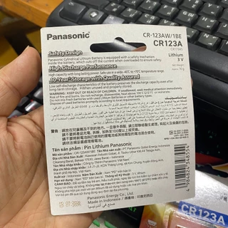 Battery Panasonic#ถ่าน Panasonic CR-123A Lithium 3V.(CR123A) ถ่านกล้องฟิล์ม#รับประกันของเเท้เเน่นอนแท้100%