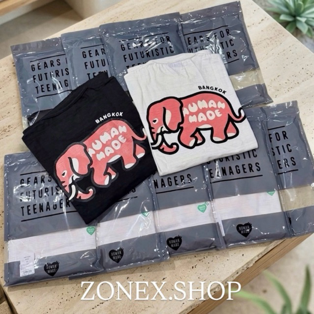 🐘พร้อมส่ง HUMANMADE BANGKOK EXCLUSIVE คอลใหม่ ลายช้างด้านหลัง ของแท้ 100%