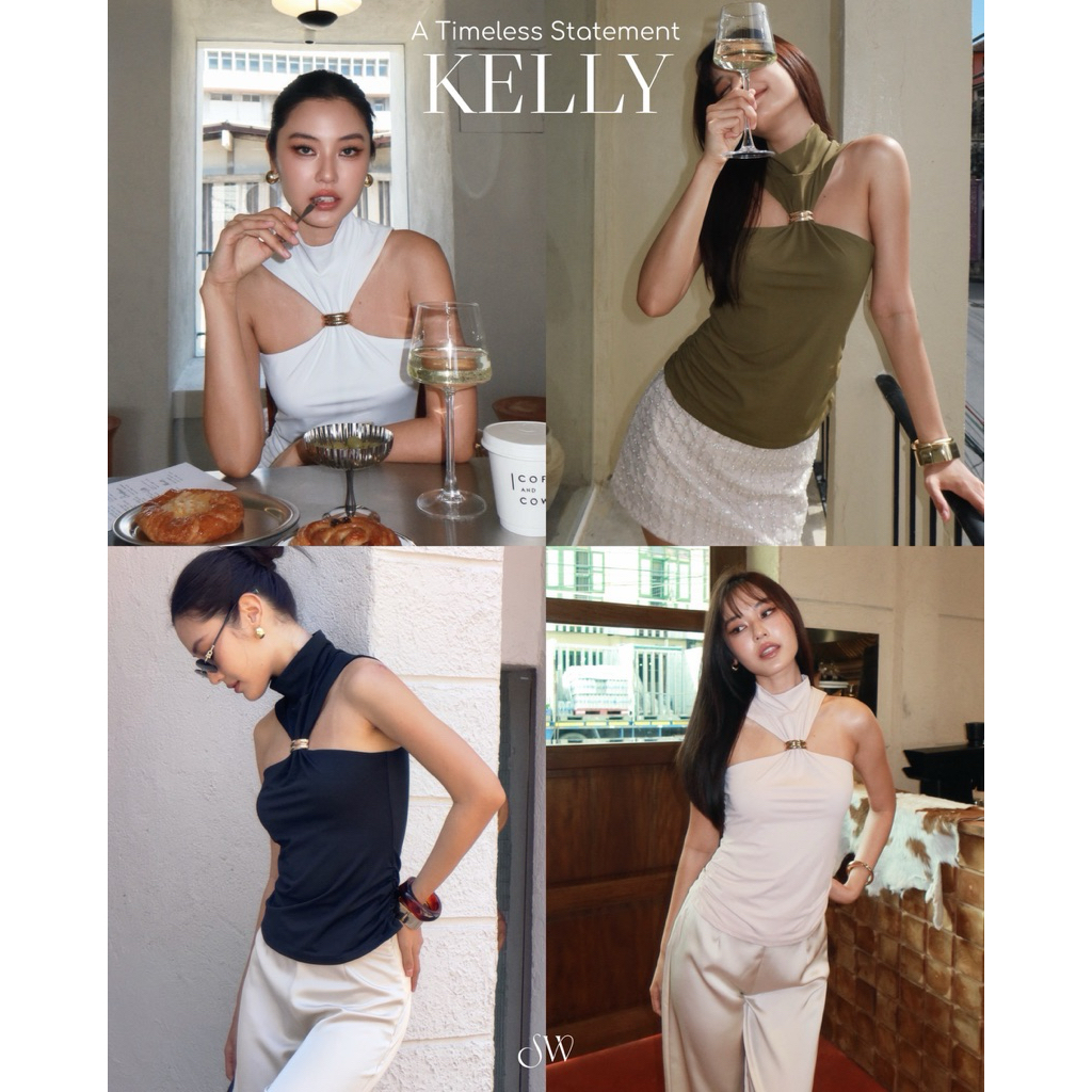 Kelly top ดีไซน์โชว์ไหล่ 🤍🍸