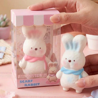 สกุชชี่ สกุชชี่กระต่ายผ้าพันคอ ของเล่นบีบนุ่ม ของเล่นของขวัญสำหรับเด็ก หลากหลายแบบ ของเล่นบีบ สกุชชี่