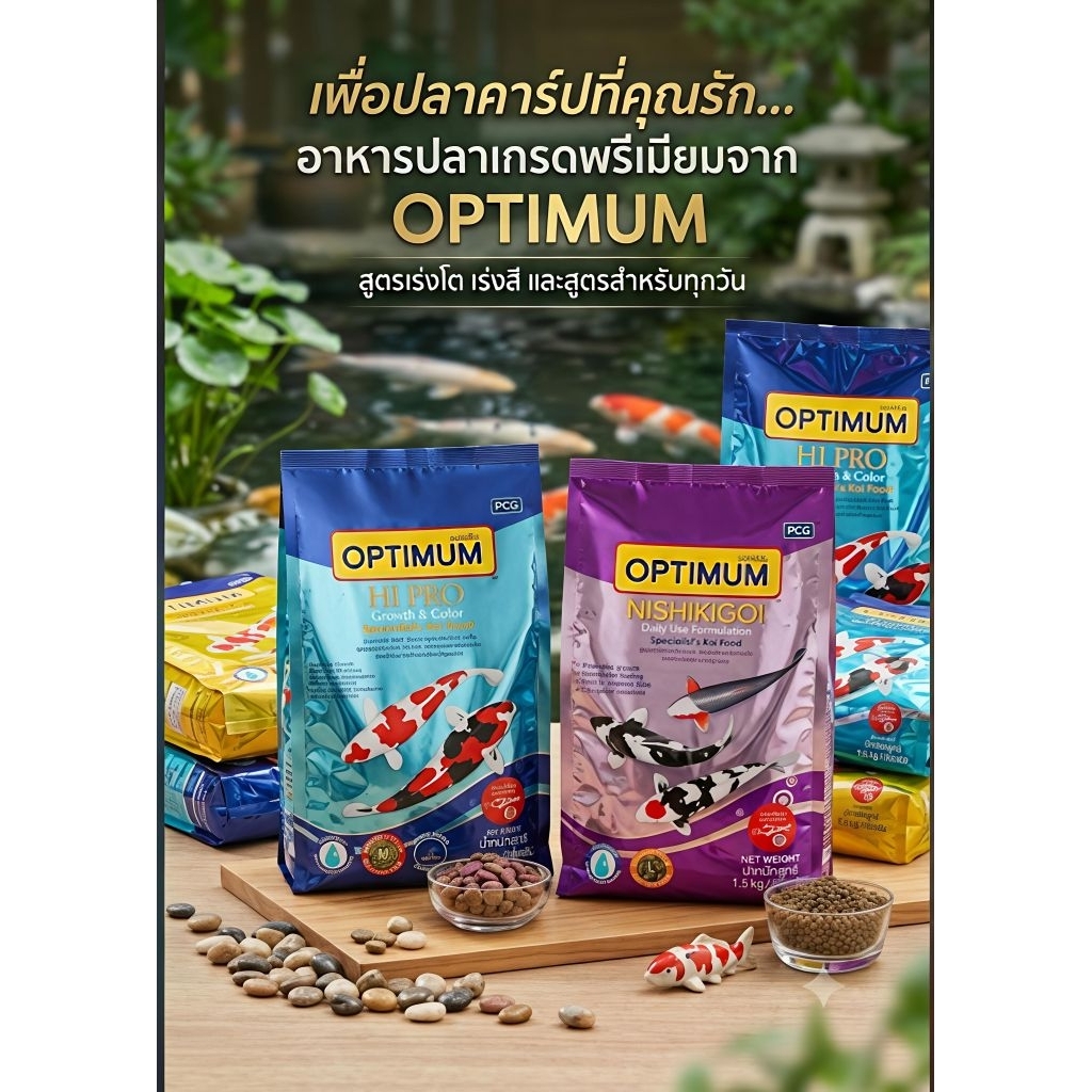 OPTIMUMอาหารแฟนซี่คาร์ป/ปลาคราฟทั้ง 2 สูตรจาก OPTIMUM