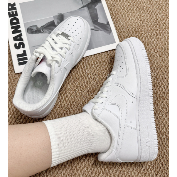 [แท้จริง 100%]Nike Air Force 1 07 Low cut Pure White