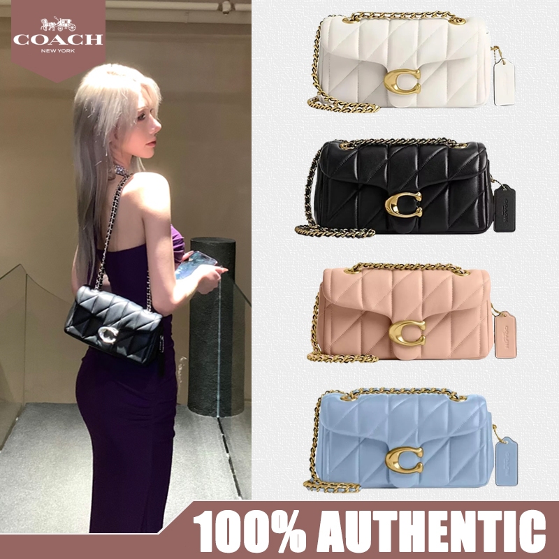 ของแท้ 100%🎈 COACH Tabby 20 ‌Shoulder Bag กระเป๋า การเย็บผ้าควิลท์ ลายเพชร พลิกเปิดปิด