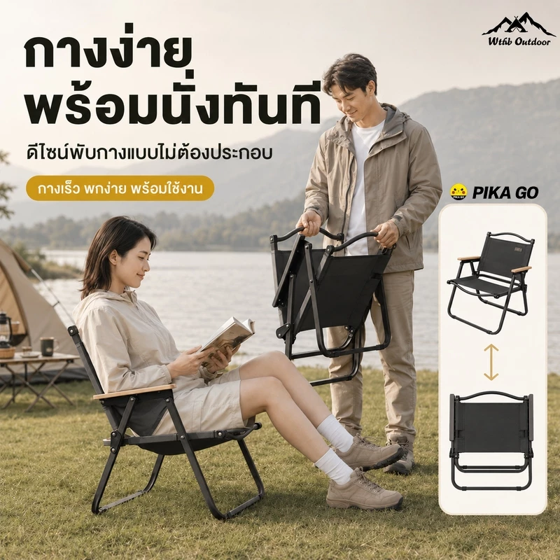 โต๊ะแคมป์ปิ้ง เก้าอี้แคมป์ปิ้ง อุปกรณ์แคมป์ปิ้ง รับน้ำหนักได้ถึง 300กก 90/120/150CM thumbnail 7