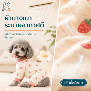 ชุดนอนสัตว์เลี้ยง PETWELL ชุดนอนนุ่มๆ พร้อมลายน่ารัก เสื้อผ้าสัตว์เลี้ยงสำหรับแมวและสุนัข XS-XL