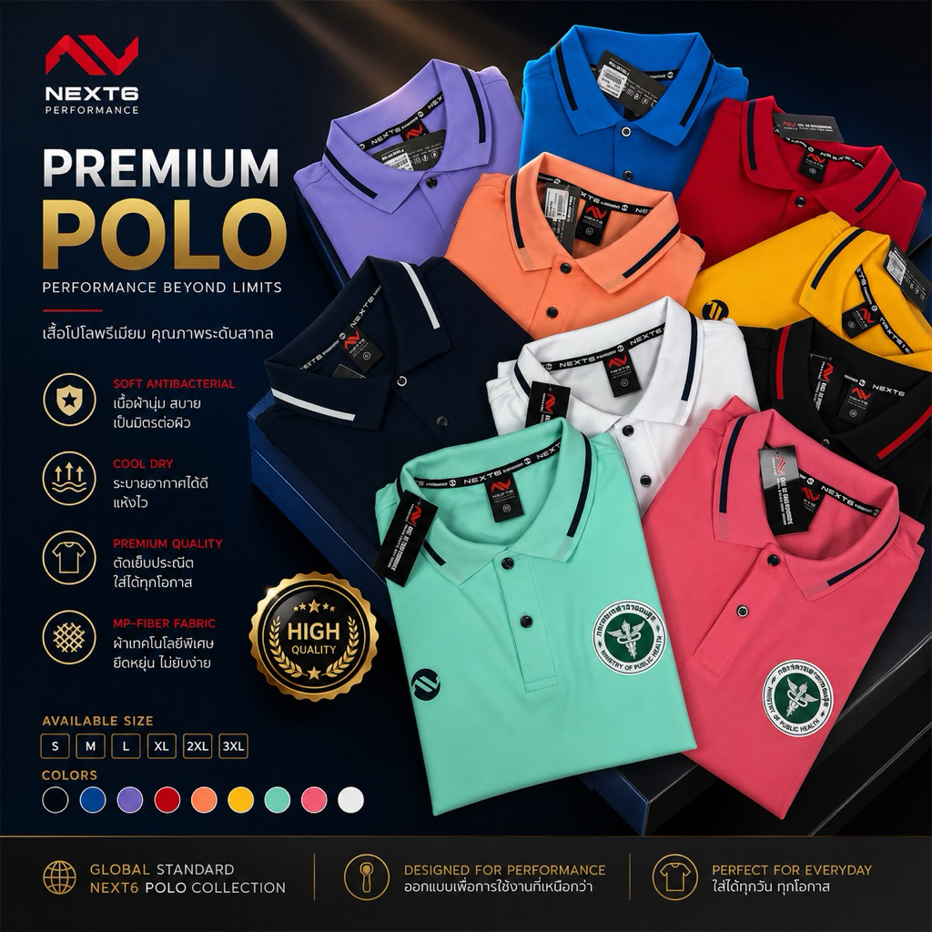 เสื้อโปโล POLO  "NXP-OO5 SPORT-TECH" โลโก้สาธา
