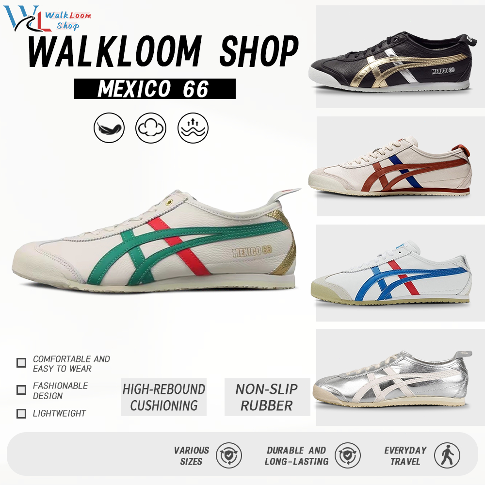 Onitsuka tiger MEXICO 66 รองเท้ากีฬา ของแท้100% DL408-0146/THL7C2-9399/D5V2L-9094/1183A201-206 ทันสม