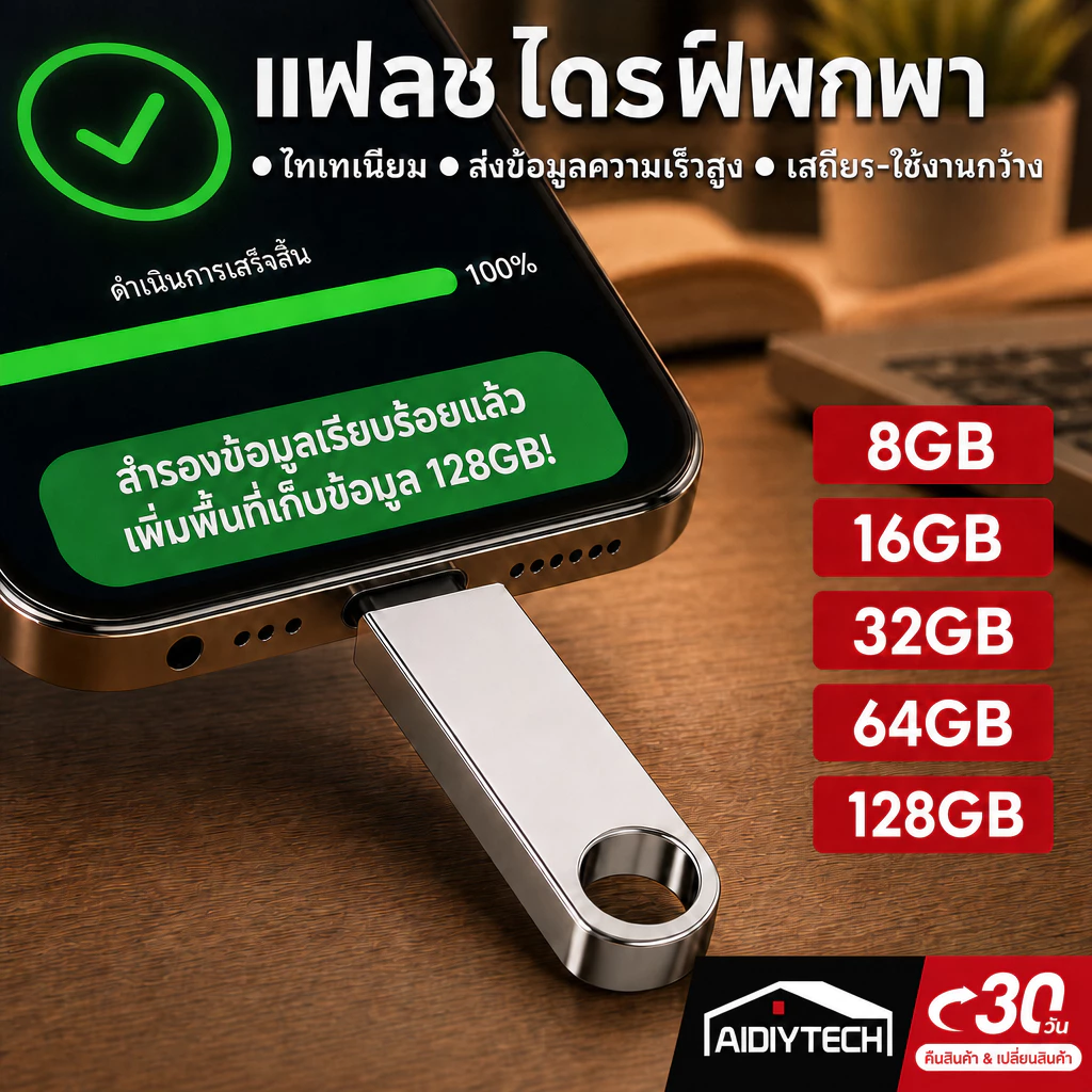 [เมมเต็มต้องใช้] แฟลชไดร์ฟสำรองรูปมือถือ OTG แฟลชไดรฟ์ USB3.0 ของแท้ความจุเต็ม คอมพิวเตอร์/TYPE-C แถมฟรีหัวต่อ ส่งด่วน