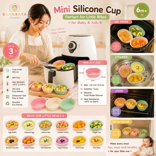 🌸Mini Cup Air Fryer🌸 ถ้วยซิลิโคนอบ อาหารเด็ก🍪 แผ่นรองหม้อทอด ซิลิโคน เข้า Air Fryer นึ่ง อบ ไมโครเวฟ Food Grade Silicone