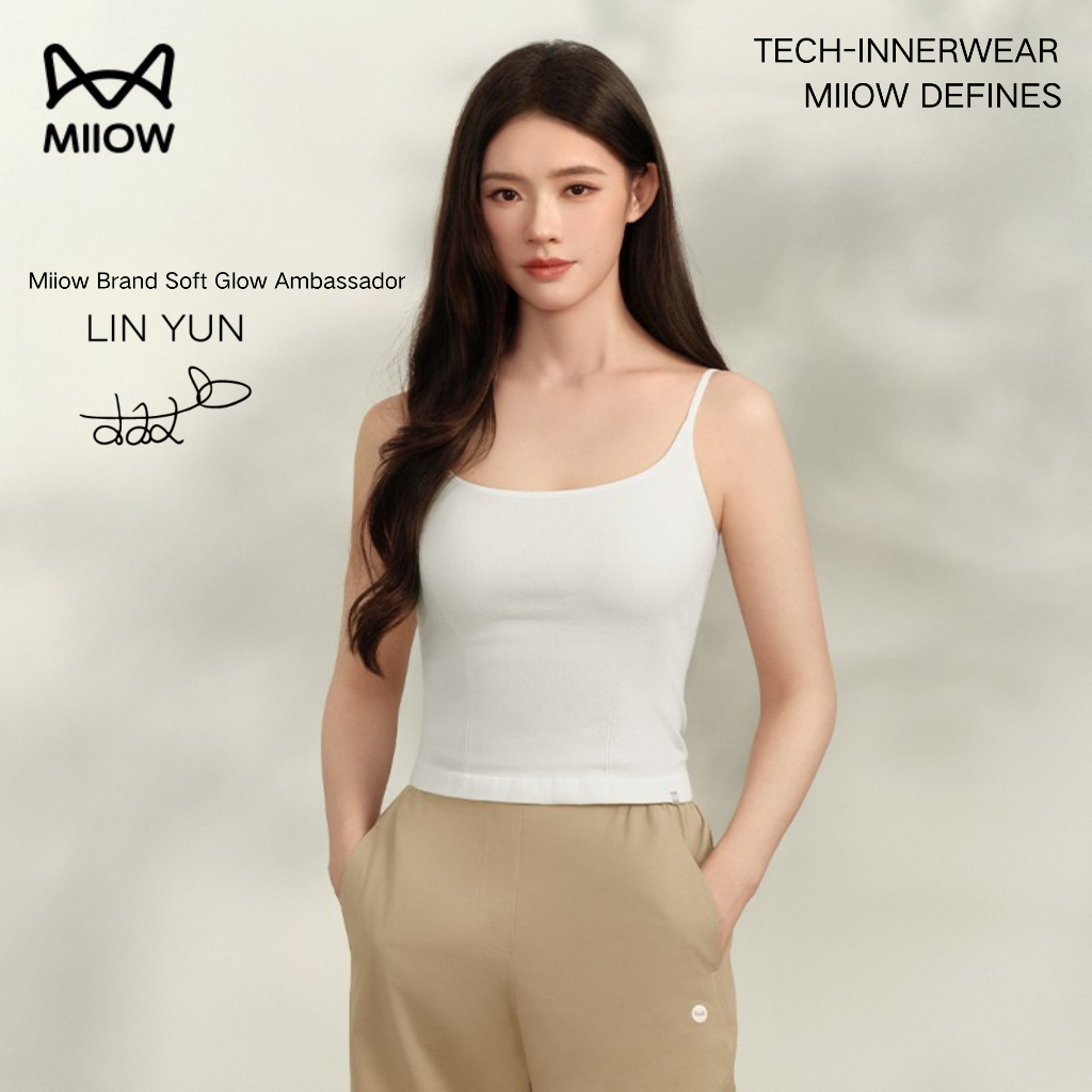 MiiOW เสื้อซับใน Lin Yun สไตล์รังผึ้ง มีฟองน้ำในตัว เสื้อสายเดี่ยว ไร้โครง กระชับ ระบายอากาศได้ดี สำหรับผู้หญิง