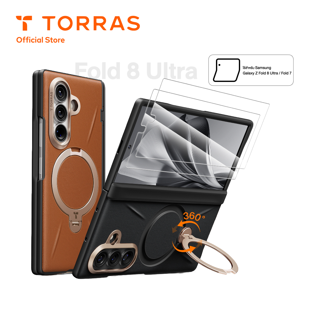 TORRAS เคสหนังกันกระแทก Ostand Q3 VegSkin ใช้สำหรับ Samsung Galaxy Z Fold 8 Ultra / Fold 7