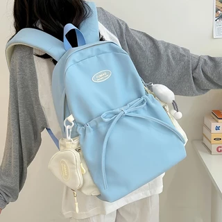 กระเป๋าเป้สไตล์ญี่ปุ่น-minimalist-ความจุใหญ่-สีทึบ-สไตล์สากล-กระเป๋านักเรียน