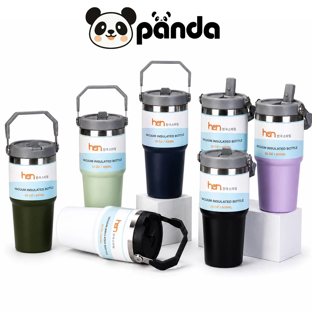 แก้วเก็บความเย็น สแตนเลส 304 ฝาออกแบบมีจับ ป้องกันการรั่วไหลเลือกขนาด 20OZ/30OZ พกพาสะดวก ถือด้วยมือ ได้ มีหลายส 14สี