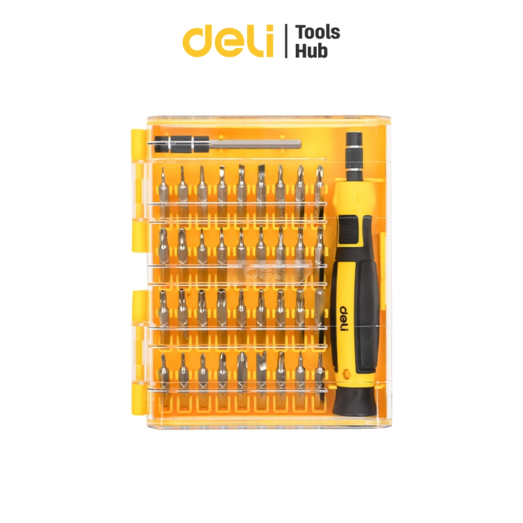 Deli ชุดไขควงแม่เหล็ก เซ็ทไขควง ชุดเซ็ทอเนกประสงค์ 38 in 1 ใช้ในงานช่างได้หลายหลาย Screwdriver Set