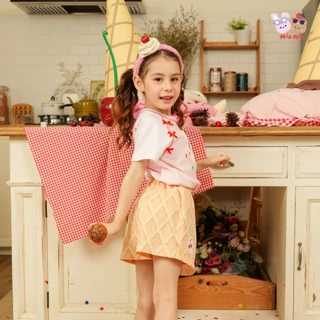 Mix Me เสื้อยืดไหล่สโลป กางเกงกระโปรงสั้น ลายกระต่าย ผ้า 100%Cotton เด็กหญิง อายุ 1-7ปี เสื้อผ้าเด็ก รุ่น 500516/500517