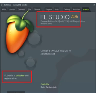 FL Studio 2026 v26.x [Producer Edition] โปรแกรมแต่งเพลง ทำเพลง For Windows x64