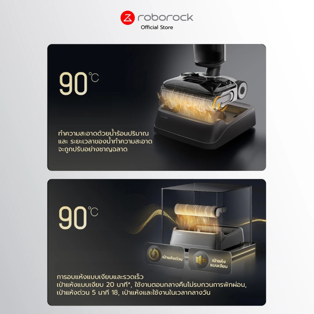Roborock F25 ACE เครื่องล้างพื้น ไร้สาย อัจฉริยะ จัดการได้ทั้งแบบแห้ง เอนราบ180องศา พลังดูด 20,000Pa thumbnail 9