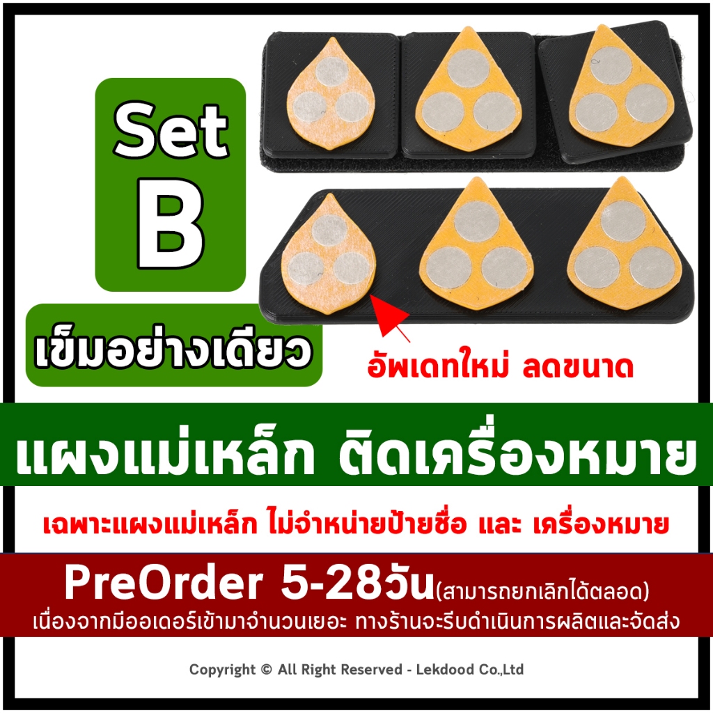 (ผลิตตามออเดอร์_15-28วัน_สามารถยกเลิกได้ตลอด) Set B แผง แม่เหล็กติดป้ายชื่อ แม่เหล็กติดเครื่องหมาย