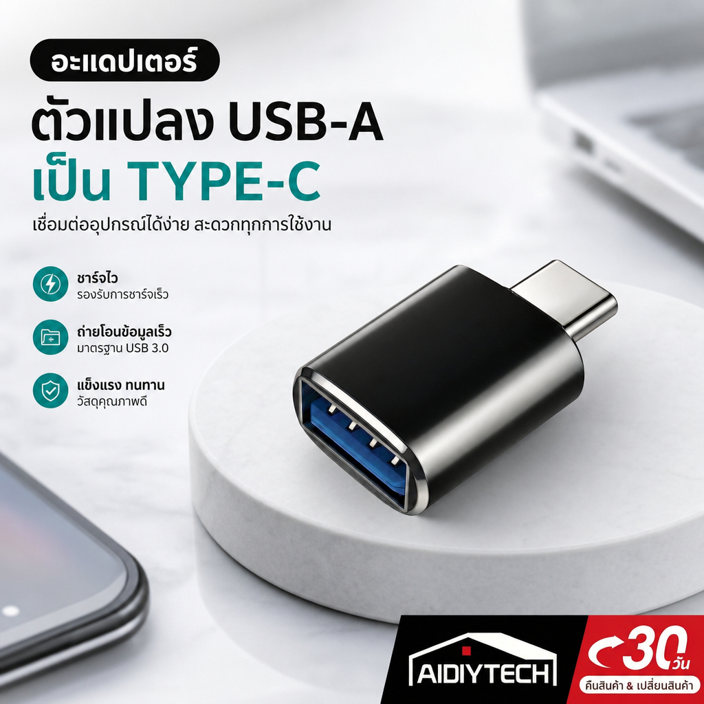 USB to Type-C USB TO TYPE-C CONVERTER ADAPTER หัวแปลง Type C เป็น USB-A
