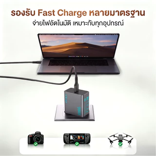 OUKU QC5 หัวชาร์จเร็ว GaN 65W PD PPS USB-C Fast Charger รองรับ iPhone 17 Samsung S25 MacBook Laptop ชาร์จเร็ว