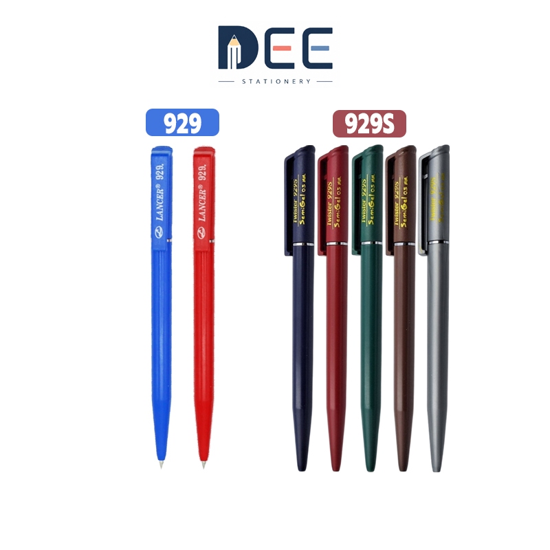 (แพ็ค 10 ด้าม) Lancerปากกา ปากกาลูกลื่นแลนเซอร์ แบบหมุน 0.5 มม รุ่น 929 / 929S