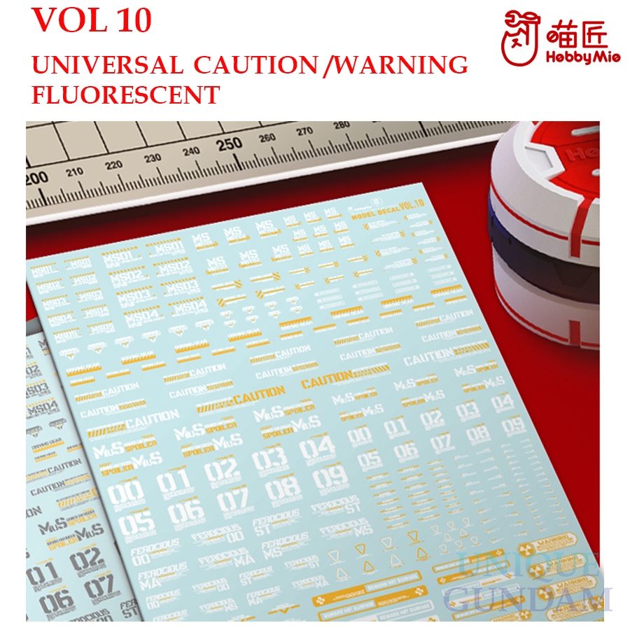 [HOBBY MIO] VOL 10 UNIVERSAL CAUTION / WARNING  WATER SLIDE DECAL
