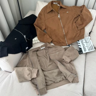 SISSY : เสื้อ Jacket หนังกลับแขนยาวซิปหน้า (S-XL) เนื้อนุ่ม มีซับใน ใส่สบาย แมทช์ง่ายทุกลุค