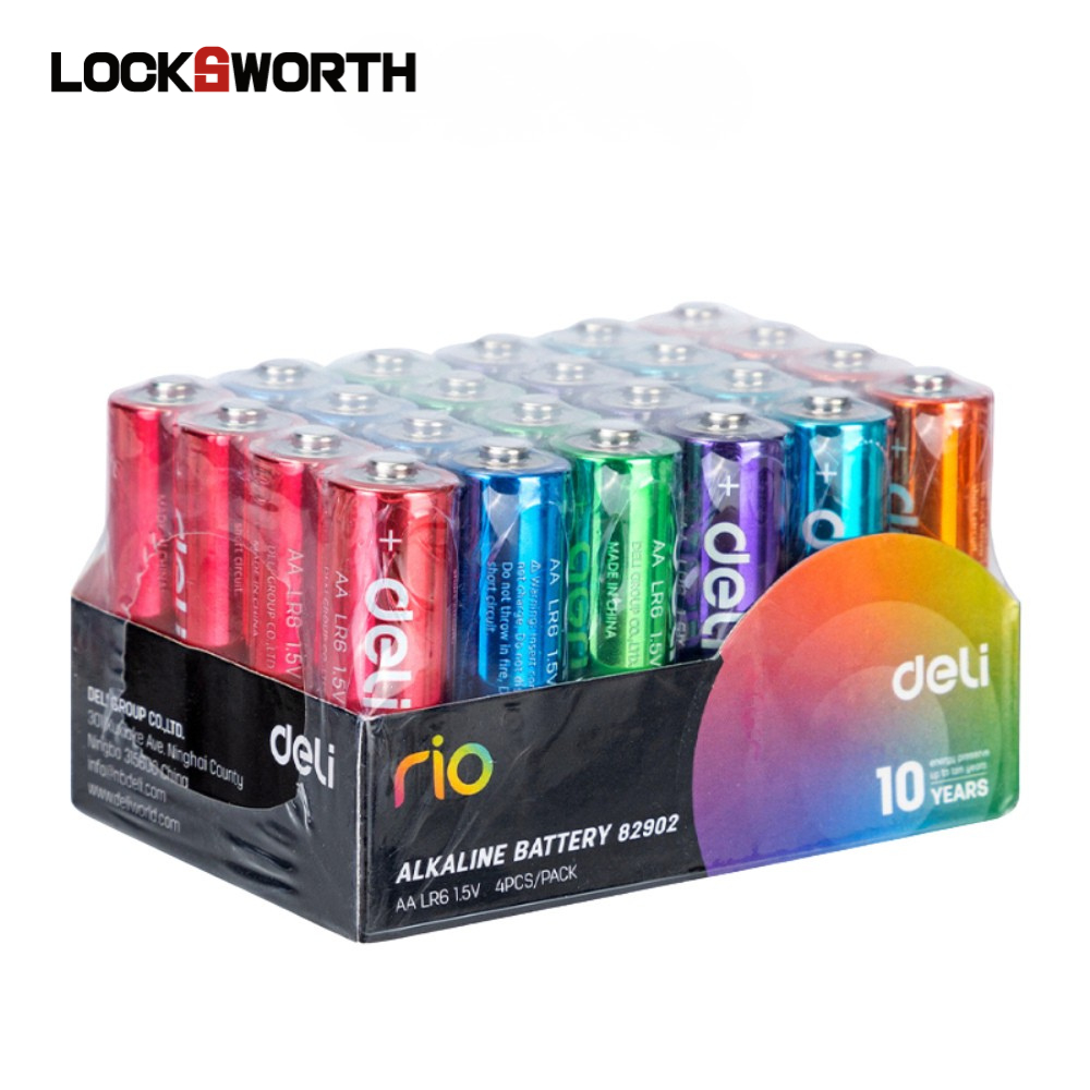 Deli ถ่าน ถ่านAA ถ่านAAA ถ่านถ่านอัลคาไลน์ ถ่านไฟฉาย LR6 ถ่านแพ็ค 24ก้อน 1.5v Alkaline Battery