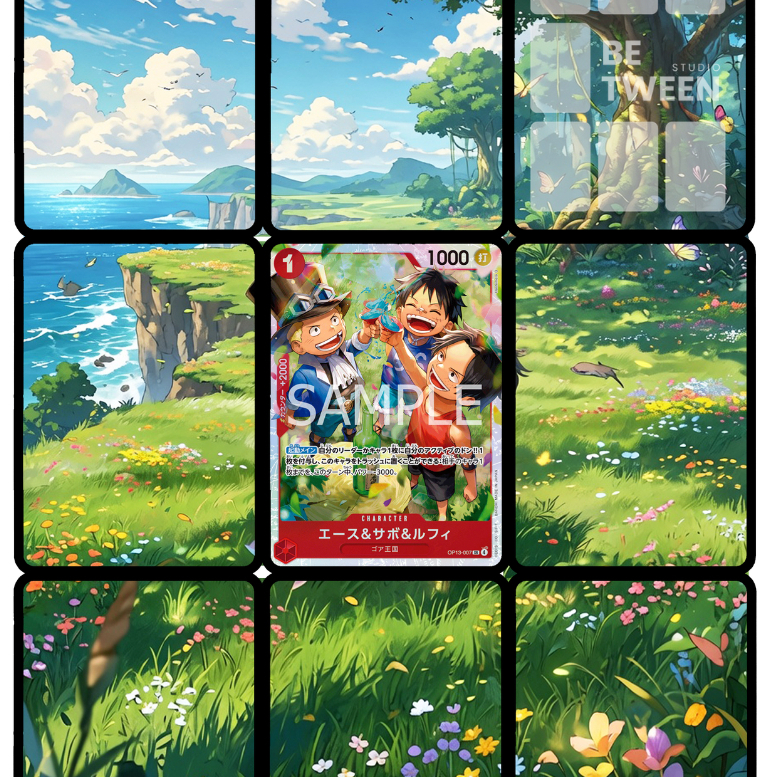 Full-art สามพี่น้อง OP13-007 การ์ดวันพีช (ครบเซ็ต 8ใบ)