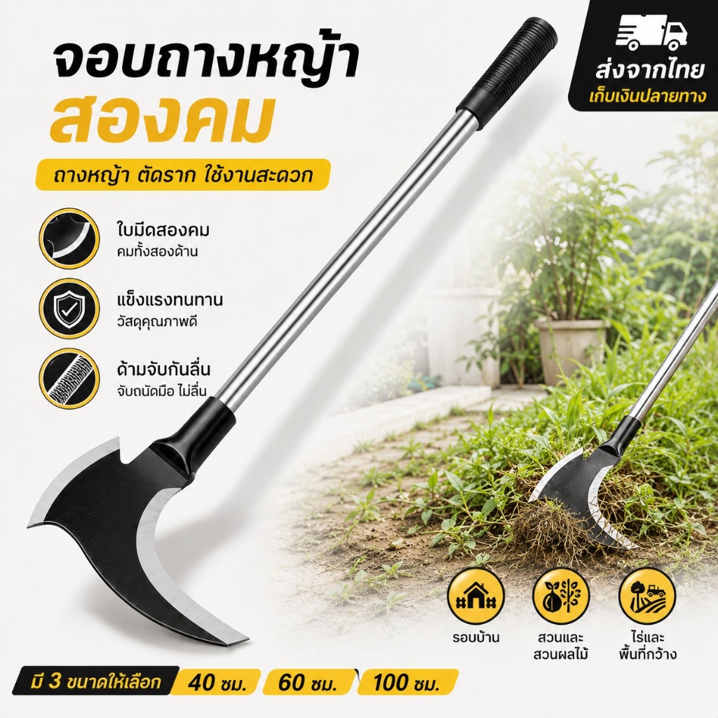 เคียว 2in1เคียวเกี่ยวหญ้า เคียวตัดกิ่งไม้ เคียวเหล็กแมงกานีส ตัดแต่งกิ่ง แมงกานีส ตัดหญ้า มีดหวดหญ้า