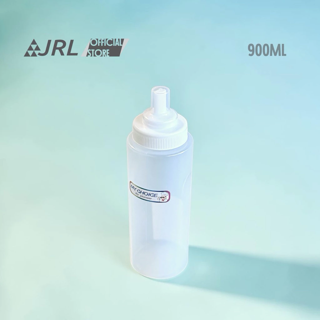 Pioneer ขวดบีบ PP รูบีบทรงรี มีฝาปิด (มีมอก.) 280/500/700/900/1000ml สำหรับใส่ซอส นมข้น น้ำผึ้ง น้ำเชื่อม