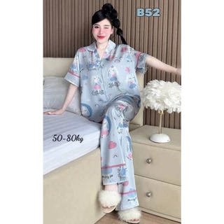 🔥งานใหม่🔥แขนสั้น-ขายาว Free size อก44” ผ้าไหมทอ(Silk Satin) เกรดพรีเมียม นุ่ม ลื่น ใส่สบาย