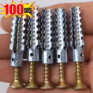 FYXON 100 ชุดพุกเหล็กพร้อมสกรู M6x32 mm พุกยึดผนังปูน รับน้ำหนักสูง พุกเหล็กผ่าเกรดช่าง ยึดแน่น ไม่หลุดง่าย สำหรับงานปูน