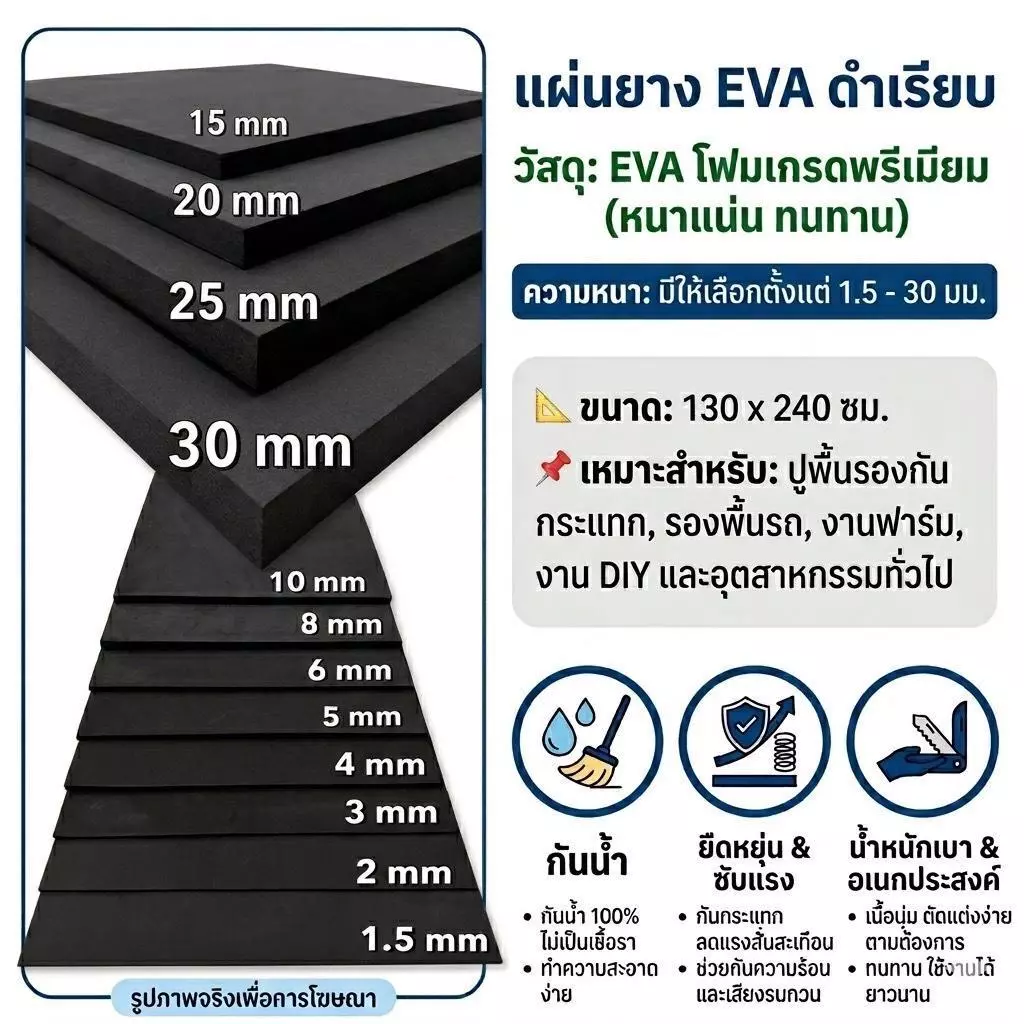 แผ่นยาง EVA ความหนา 1.5-10 มม