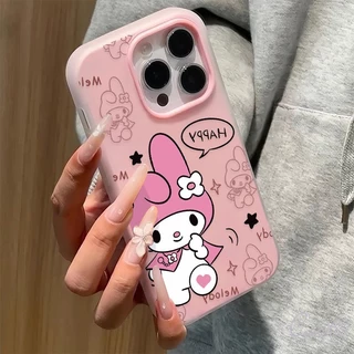 เคสไอโฟน 15 สำหรับ IPhone 16 13 12 11 Pro Max 16 15 7 8 Plus XS X XR Max ผ้าพันคอลายเมโลดี้โบว์หัวใจสุดน่ารักแบบใหม่2in1