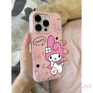 เคสไอโฟน 15 สำหรับ IPhone 16 13 12 11 Pro Max 16 15 7 8 Plus XS X XR Max ผ้าพันคอลายเมโลดี้โบว์หัวใจสุดน่ารักแบบใหม่2in1