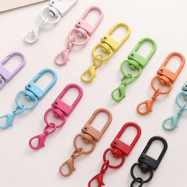 ตะขอก้ามปูสีลูกกวาด (U Shape) โลหะทาสี อะไหล่พวงกุญแจ สายคล้องมือถือ DIY อะไหล่ เครื่องประดับ