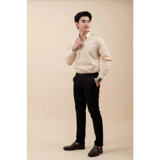 Billionaire | เสื้อเชิ้ตแขนยาวคอปก ผ้านุ่ม รีดง่าย ใส่สบาย เสื้อเชิ้ตแฟชั่นผู้ชาย (ไซส์ S-3XL)