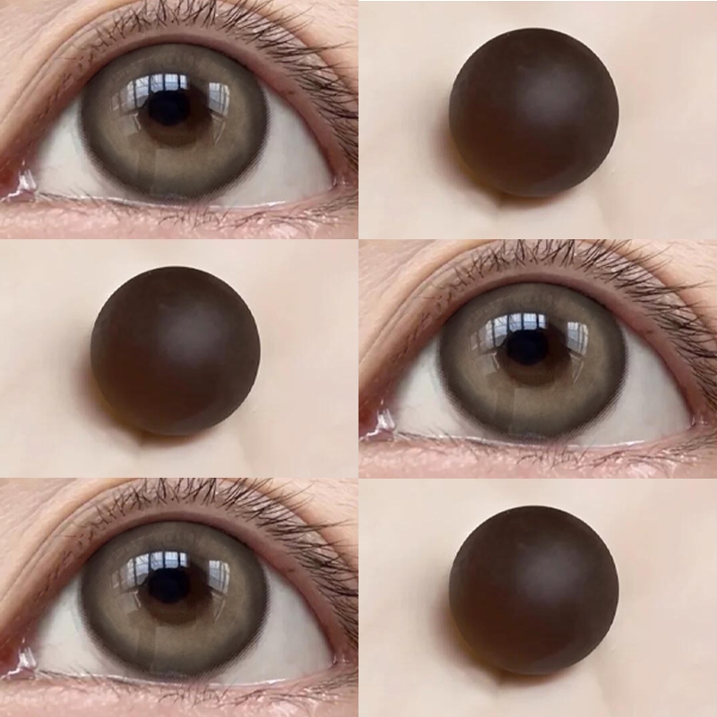 （COD）คอนแทคเลนส์สีโทนฤดูใบไม้ร่วง สีน้ำตาลกาแฟ ขนาด 14.0 มม. คอนแทคเลนส์ของวงเกิร์ลกรุ๊ป K-pop